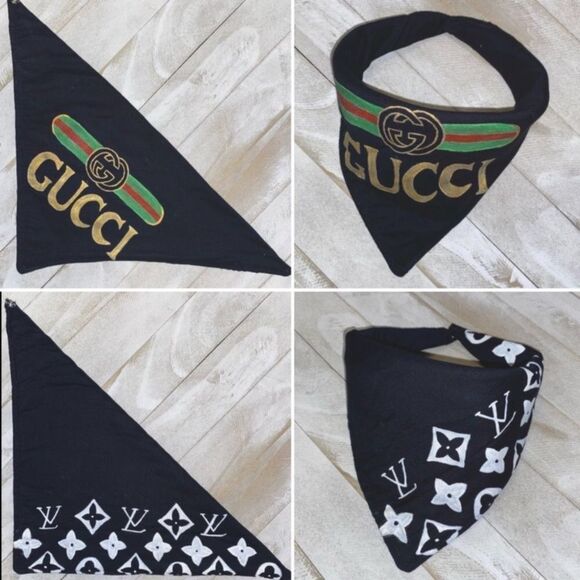 Luxury print hand painted fleece lined dog bandana - Picture 1 of 12